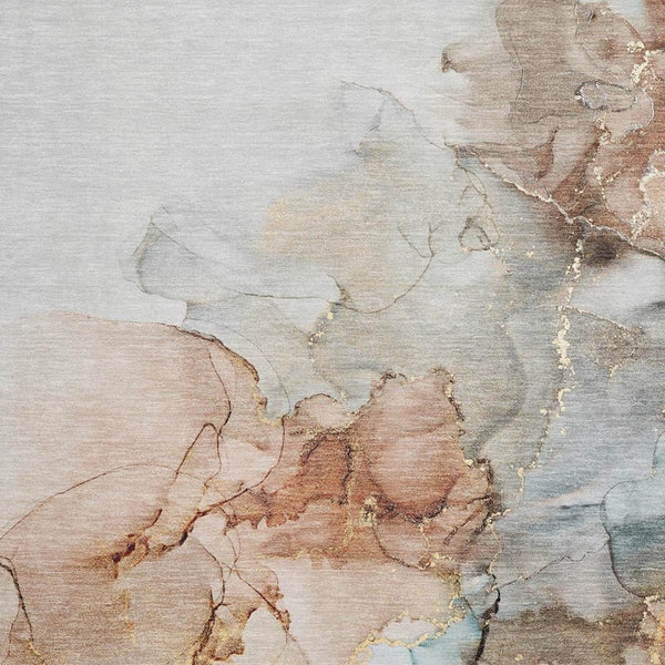 HomeRoots 10' X 14' Beige Gray Ivory Abstract Area Rug - Durable, Washable, UV Protected for High-Traffic Homes 647290
