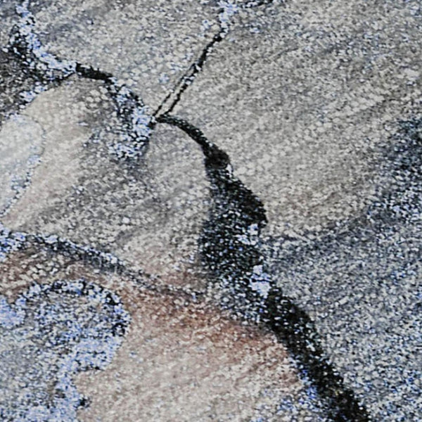 HomeRoots 8' X 10' Blue Gray Abstract Washable Area Rug with UV Protection, Stain-Resistant for Homes & Decor 647294