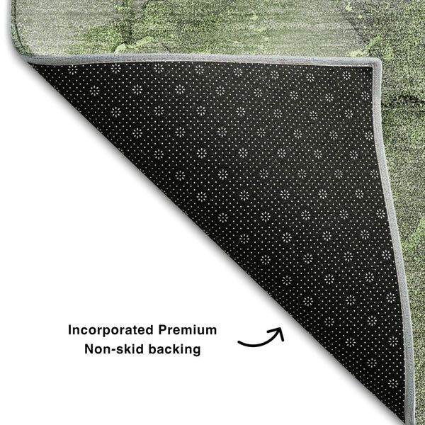 HomeRoots 8' X 10' Modern Abstract Area Rug in Green, Gray & Ivory – Washable, UV Protected & Stain Resistant 647300