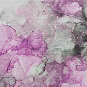 HomeRoots 8' X 10' Abstract Washable Area Rug in Pink, Gray & Ivory - Stain Resistant, UV Protected & Modern Design 647306