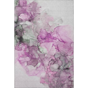 HomeRoots 9' X 12' Abstract Washable Area Rug in Pink, Gray & Ivory – UV Protected, Stylish & Durable Design 647307