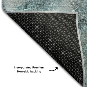 HomeRoots 9' X 12' Modern Abstract Teal Gray Ivory Area Rug - Durable, Stain Resistant, UV Protected Design 647319