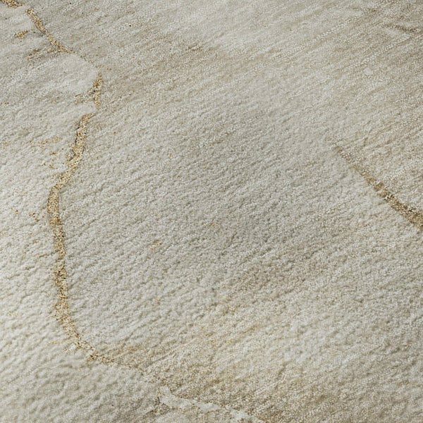 HomeRoots 5' X 8' Beige Abstract Washable Area Rug with UV Protection - Stylish, Durable & Easy-Care Design 647322