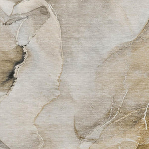 HomeRoots 8' X 10' Beige and Ivory Abstract Area Rug – Washable, UV Protected, Stylish & Durable for Any Room 647324