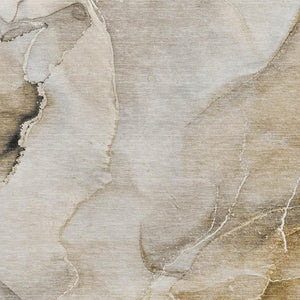 HomeRoots 9' X 12' Abstract Beige & Ivory Washable Area Rug - UV Protected, Stain Resistant, Modern Design 647325