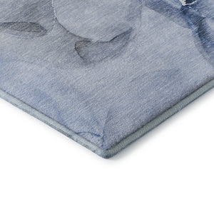 HomeRoots 5' X 8' Blue And Ivory Abstract Area Rug - Washable, UV-Protected, Stain-Resistant for Busy Homes 647328
