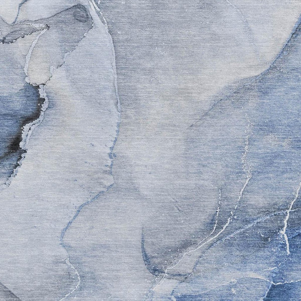 HomeRoots 10' Blue and Ivory Abstract Washable Area Rug - Durable, UV Protected, Perfect for High-Traffic Spaces 647332