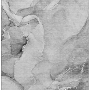 HomeRoots 10' X 14' Gray and Ivory Abstract Area Rug - Washable, UV Protected, Durable Design for Modern Spaces 647338