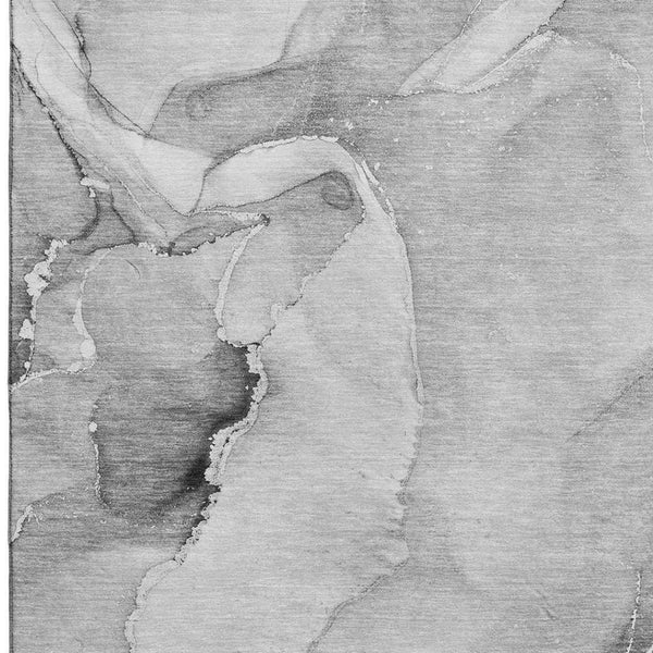 HomeRoots 10' X 14' Gray and Ivory Abstract Area Rug - Washable, UV Protected, Durable Design for Modern Spaces 647338