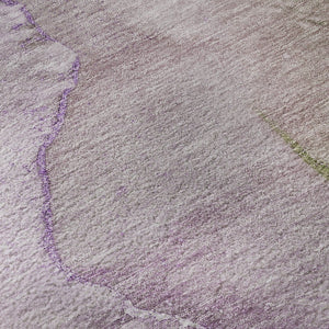 HomeRoots 8' X 10' Stylish Purple Ivory Green Abstract Area Rug - Durable, Washable, Stain Resistant & UV Safe 647342