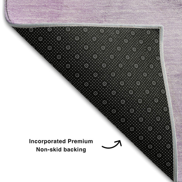 HomeRoots 9' X 12' Abstract Area Rug in Purple, Ivory & Green - Stain Resistant, UV Protected, Modern Design 647343