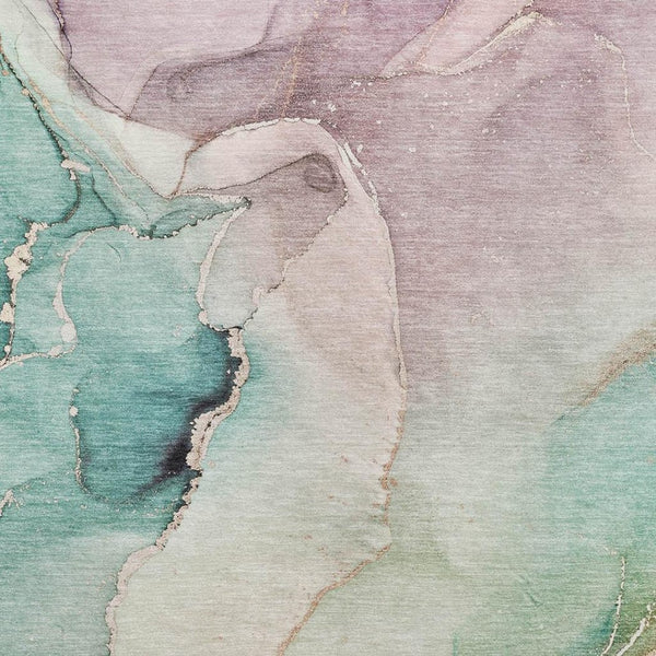 HomeRoots 9' X 12' Teal, Ivory & Brown Abstract Area Rug – Washable, UV-Protected, Perfect for High-Traffic Spaces! 647349