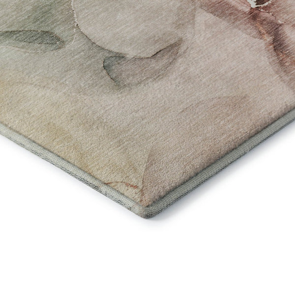 HomeRoots 10' X 14' Teal Ivory Brown Abstract Washable Area Rug - Durable, Stain-Resistant, UV Protected Design 647350