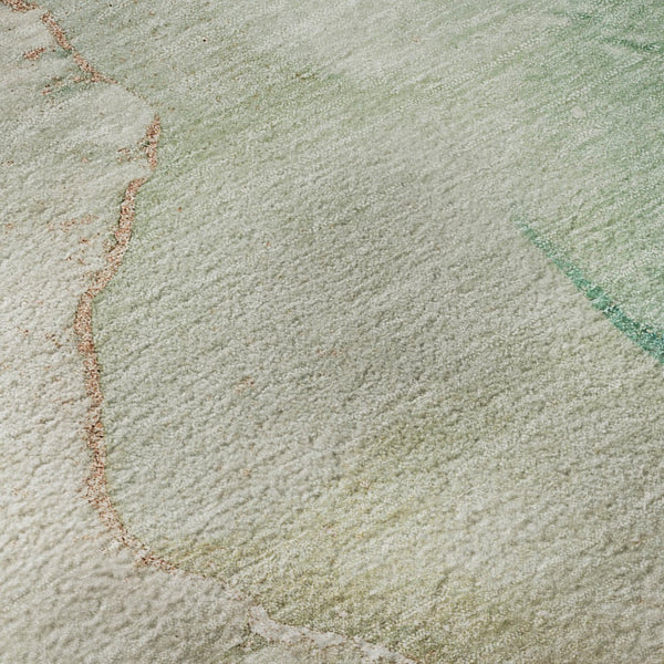 HomeRoots 10' X 14' Teal Ivory Brown Abstract Washable Area Rug - Durable, Stain-Resistant, UV Protected Design 647350