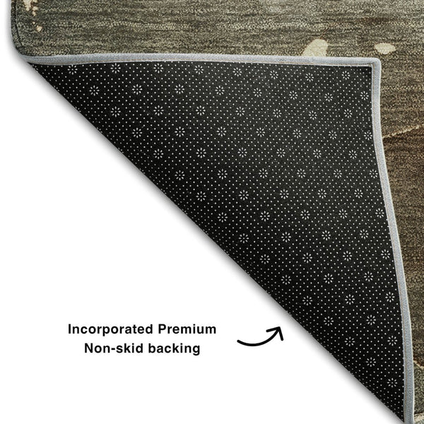 HomeRoots 5' X 8' Modern Abstract Washable Area Rug - Durable, Stain-Resistant, UV Protected for Any Space 647358