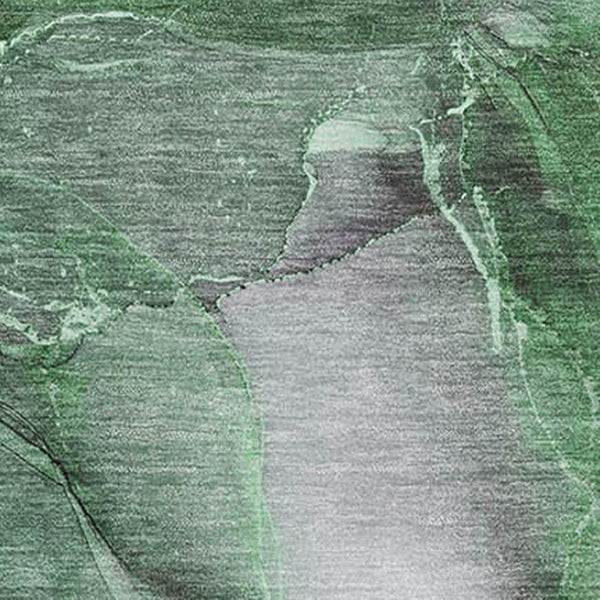 HomeRoots 10' X 14' Washable Emerald Ivory Gray Abstract Area Rug – Durable, UV-Protected & Family-Friendly! 647368