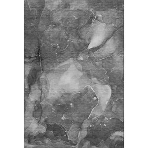 HomeRoots 10' X 14' Gray And Ivory Abstract Area Rug - Washable, UV Protected, Stylish & Stain Resistant Design 647374