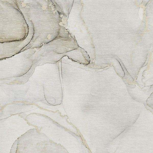 HomeRoots 5' X 8' Beige and Ivory Abstract Area Rug - Washable, UV-Protected, Stylish & Durable for Homes 647388