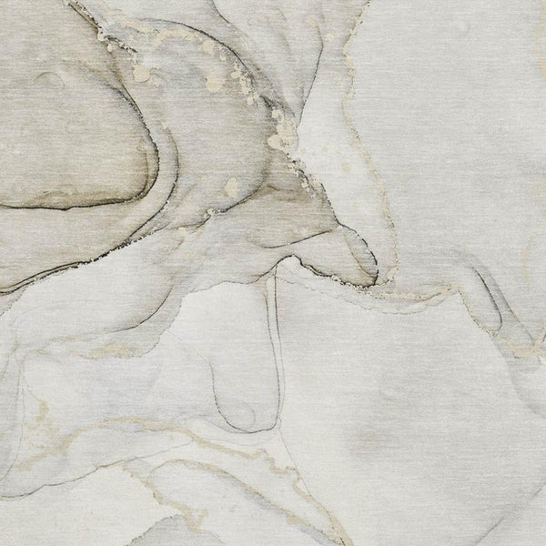 HomeRoots 9' X 12' Washable Beige & Ivory Abstract Area Rug with UV Protection - Perfect for Modern Homes! 647391