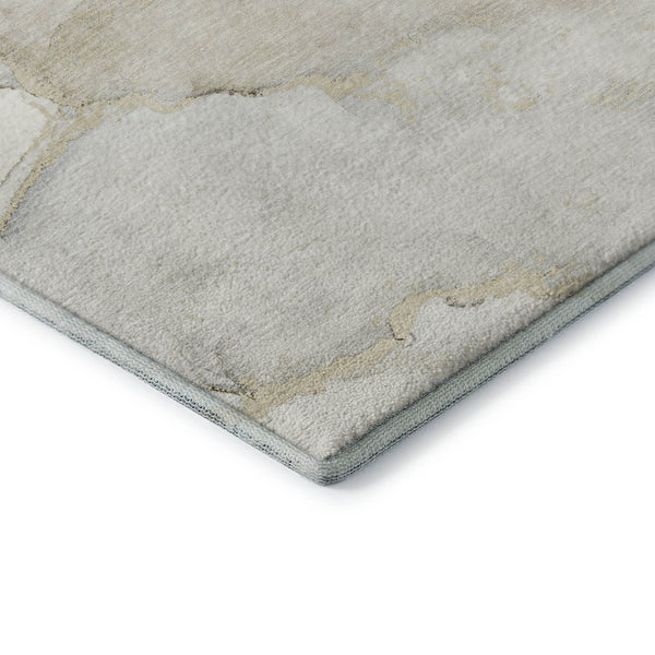 HomeRoots 10' X 14' Beige and Ivory Abstract Area Rug - Soft, Durable, Stain-Resistant with UV Protection for All Spaces 647392