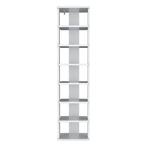 English Elm Banks Vertical Shoe Rack Organizer 7-Shelf White Engineered Wood Space-Saving Durable Storage Unit B092P306241