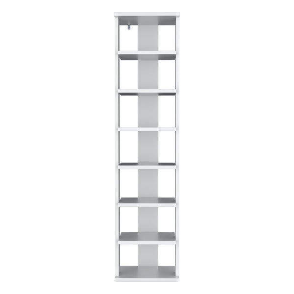 English Elm Banks Vertical Shoe Rack Organizer 7-Shelf White Engineered Wood Space-Saving Durable Storage Unit B092P306241