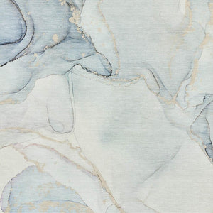 HomeRoots 8' X 10' Sky Blue & Ivory Abstract Washable Rug - UV Protection, Stain Resistant, Perfect for Any Room 647402