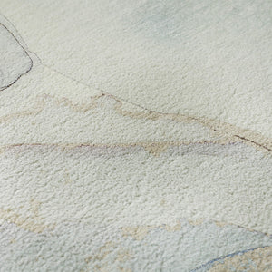 HomeRoots 9' X 12' Sky Blue & Ivory Abstract Washable Area Rug - Durable, Stylish, UV Protected for Modern Spaces 647403