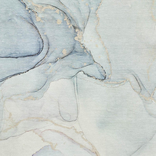 HomeRoots 10' X 14' Sky Blue & Ivory Abstract Area Rug - Washable, UV Protected, Durable & Stylish Design! 647404