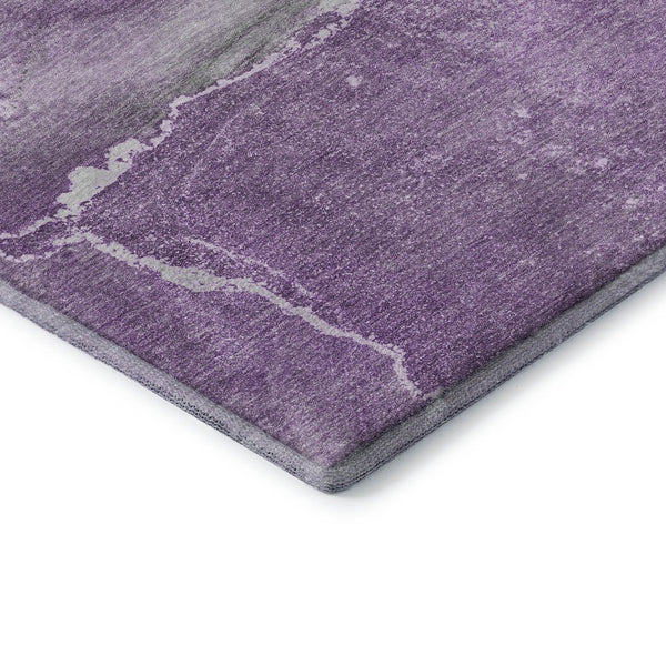 HomeRoots 5' X 8' Lilac and Ivory Abstract Area Rug – Stylish, Washable, UV-Protected for High-Traffic Spaces 647406