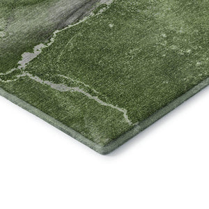 HomeRoots 9' X 12' Olive Green Abstract Area Rug – Washable, UV Protected & Perfect for Family Spaces! 647421