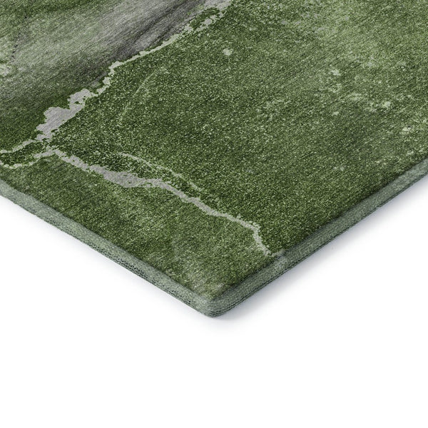 HomeRoots 9' X 12' Olive Green Abstract Area Rug – Washable, UV Protected & Perfect for Family Spaces! 647421