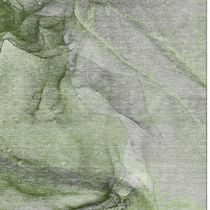 HomeRoots 9' X 12' Olive Green Abstract Area Rug – Washable, UV Protected & Perfect for Family Spaces! 647421