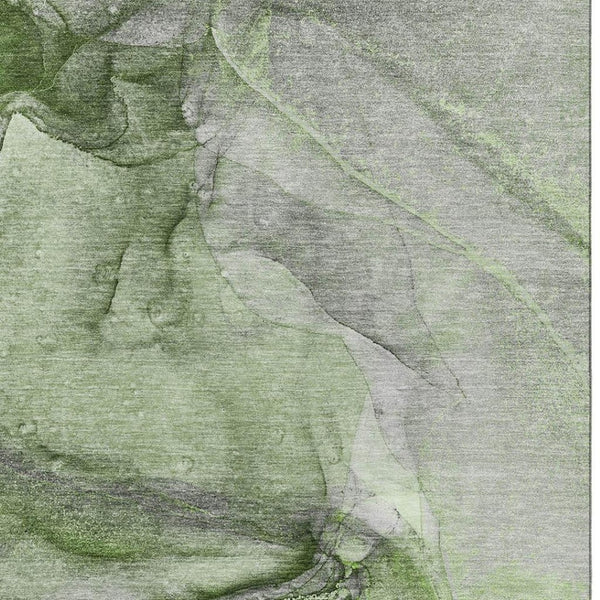 HomeRoots 9' X 12' Olive Green Abstract Area Rug – Washable, UV Protected & Perfect for Family Spaces! 647421