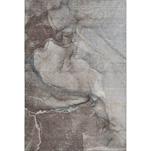 HomeRoots 8' X 10' Abstract Washable Area Rug in Taupe & Ivory - Durable, Stain Resistant, UV Protected Style! 647426