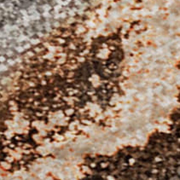 HomeRoots 5' X 8' Stylish Peach and Gray Abstract Washable Area Rug with UV Protection for Modern Spaces 647448