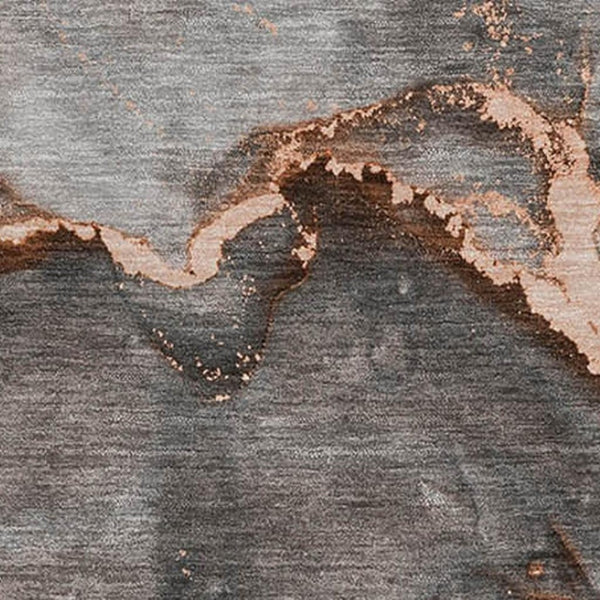 HomeRoots 8' X 10' Stylish Peach & Gray Abstract Area Rug – Washable, UV-Protected, Ideal for Busy Homes! 647450