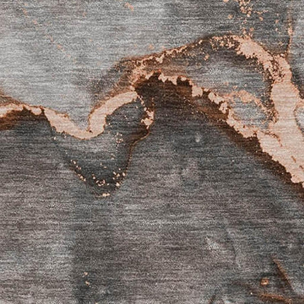 HomeRoots 10' X 14' Peach and Gray Abstract Area Rug – Washable, Stain-Resistant, UV Protected for Modern Homes 647452