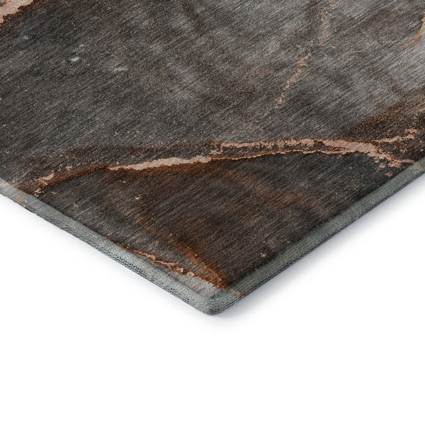 HomeRoots 10' X 14' Peach and Gray Abstract Area Rug – Washable, Stain-Resistant, UV Protected for Modern Homes 647452