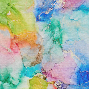 HomeRoots 8' X 10' Abstract Washable Area Rug in Blue, Green & Purple – UV Protected for Family Spaces! 647456