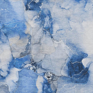 HomeRoots 10' X 14' Navy Blue And Ivory Abstract Area Rug - Durable, Washable, UV-Protected, Perfect for Families 647464