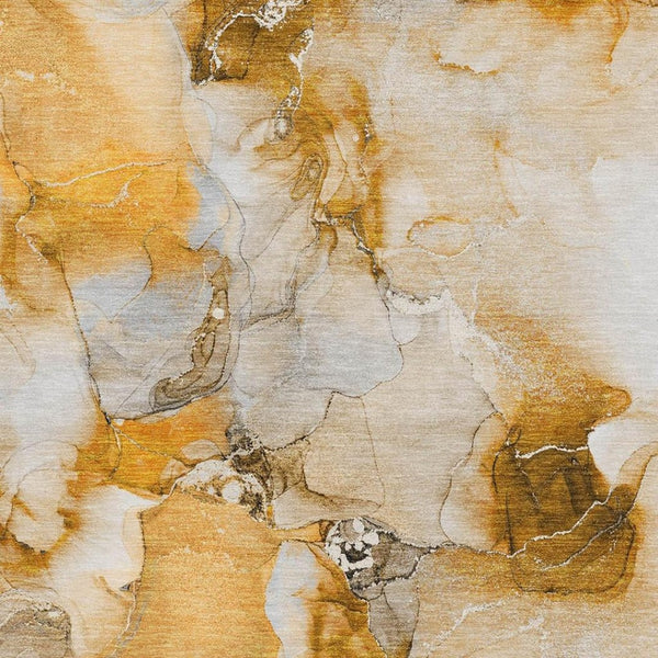 HomeRoots 5' X 8' Vibrant Orange and Ivory Abstract Area Rug – Washable, UV Protected, Stain Resistant Design! 647466