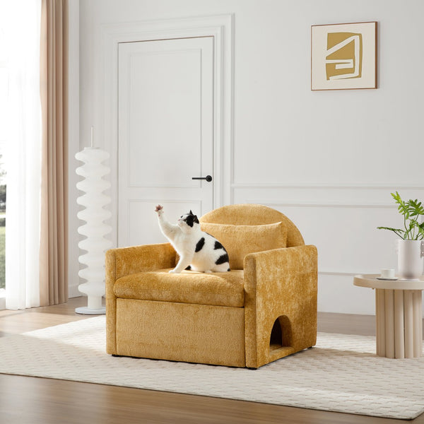 English Elm Modern Chenille Oversized Armchair - Cozy, Pet-Friendly Accent Chair For Stylish Living Rooms & Bedrooms W2997P294097