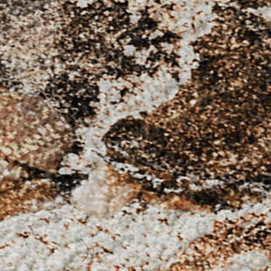 HomeRoots 9' X 12' Contemporary Rust and Ivory Abstract Area Rug - Washable, UV-Protected, Stain-Resistant Design 647475