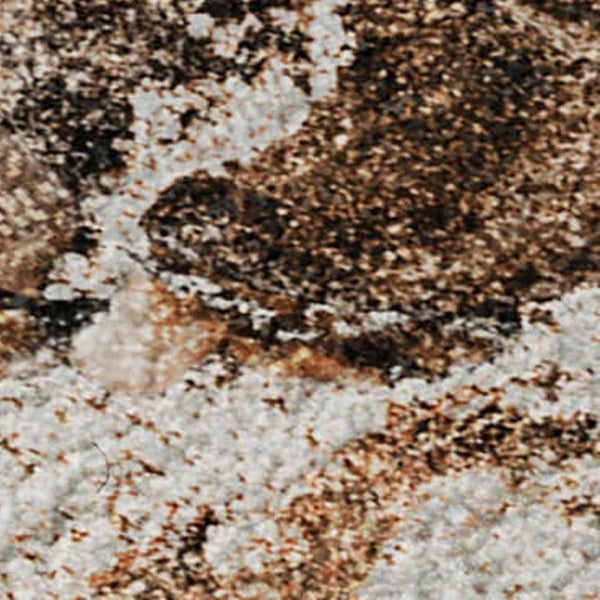 HomeRoots 10' x 14' Washable Area Rug in Rust & Ivory — Durable, UV-Protected, Stain-Resistant Design for Homes 647476