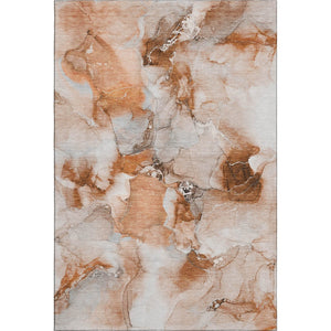 HomeRoots 10' x 14' Washable Area Rug in Rust & Ivory — Durable, UV-Protected, Stain-Resistant Design for Homes 647476