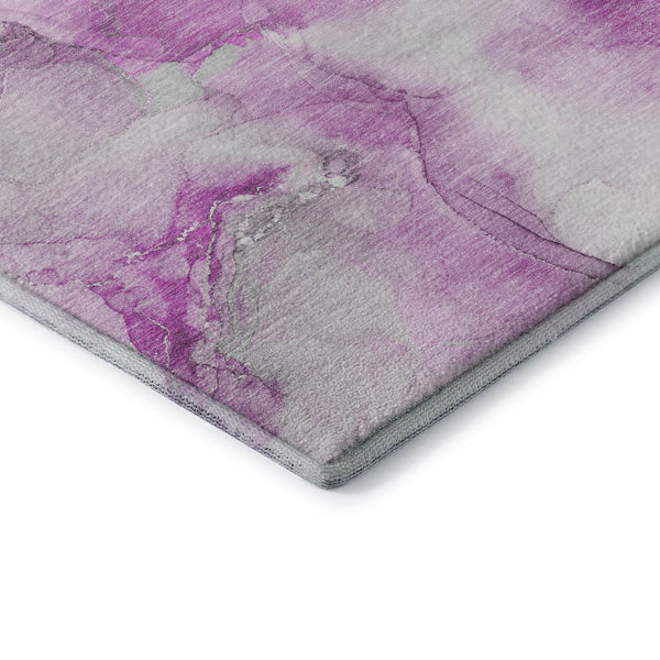 HomeRoots 9' X 12' Pink & Ivory Abstract Area Rug - Washable, UV Protected, Stain Resistant for Durability 647481