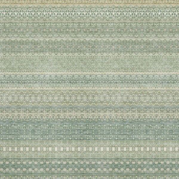 HomeRoots 8' X 10' Fern Green Ivory Striped Washable Area Rug – Durable, Stain-Resistant, UV Protected Style! 647486