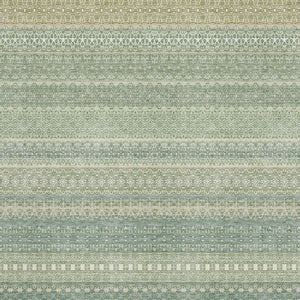 HomeRoots 9' X 12' Fern Green Striped Area Rug – Washable, UV-Protected, Durable, Ideal for High-Traffic Spaces! 647487