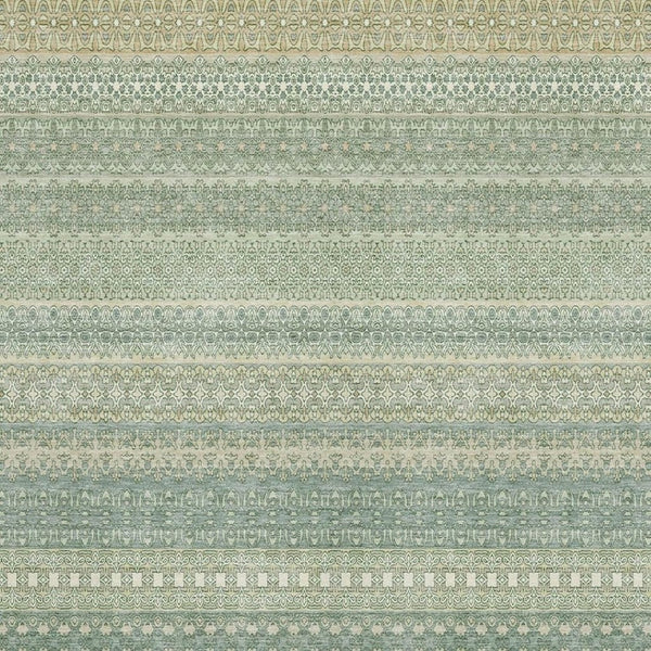 HomeRoots 9' X 12' Fern Green Striped Area Rug – Washable, UV-Protected, Durable, Ideal for High-Traffic Spaces! 647487